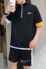 男士套装2021新款夏季青少年潮牌帅气短袖t恤两件套DS783TP65，男装T恤，电商A102