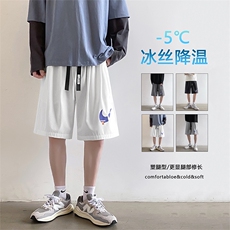 男士短裤夏季冰丝超薄款大码修身运动5分裤休闲马裤DK01-特批25，男装休闲裤，星座718-1