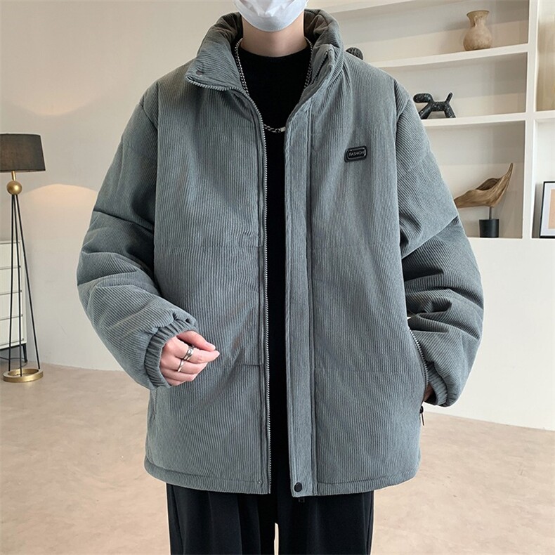 立领灯芯绒棉衣男士秋冬新款加厚保暖棉服潮流休闲棉袄冬季特P,男装棉衣,星座715-4