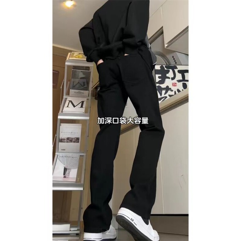 美式vibe风裤子ins高街潮痞帅弹力直筒牛仔裤男KN87P50,男装牛仔裤,电商D325