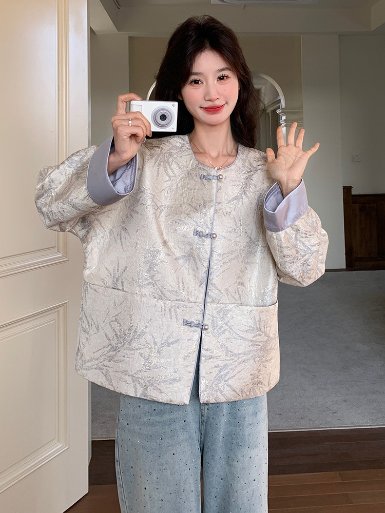 新中式国风提花外套女2025春季新款设计感小众复古宽松短款上衣潮,女装短外套,C位