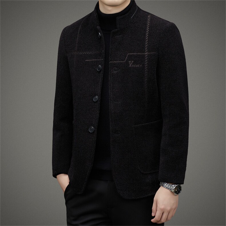 BH1805钱塘2020-2中年男士冬季厚款商务休闲翻领夹克外套P150,男装夹克,钱塘207-2