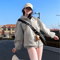 抖音得物高品质二开25秋冬美式重磅宽松结构双面连帽卫衣外套W68，男装卫衣，电商A486