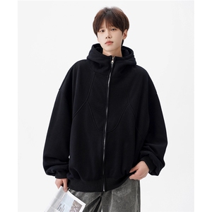 美式解构连帽运动衫男新款潮拼接设计感休闲宽松外套WYE33 P52图片