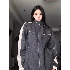 现货DJK701-批75抖音质量黑色短款PU皮外套男女皮衣潮图片