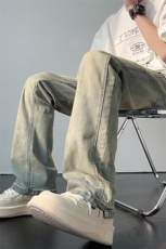 C2049-TP3568秋季新款ins高街水洗牛仔长裤男宽松休闲长裤，男装休闲裤，电商A102