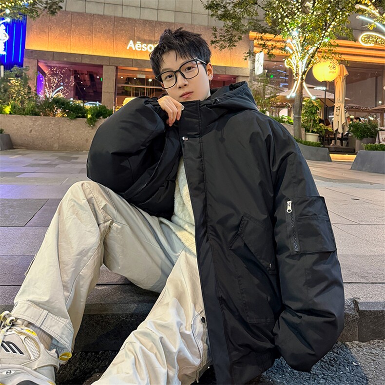 堆堆袖棉衣男冬季新款港风宽松连帽棉服学生面包服MF9006-P95，男装棉衣，星座214-3