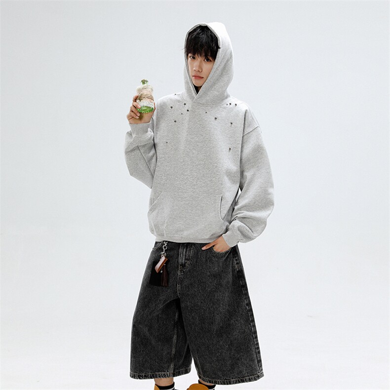 美式重磅Cleanfit复古连帽卫衣男女宽松休闲上衣帽衫WY0745-P50,男装卫衣,星座308B-2