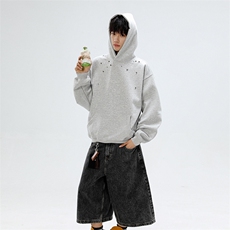 美式重磅Cleanfit复古连帽卫衣男女宽松休闲上衣帽衫WY0745-P50，男装卫衣，星座308B-2