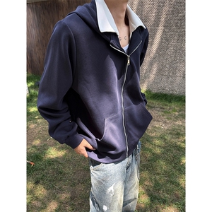 高级感设计撞色慵懒风卫衣街头潮流复古时髦上衣HY808TP55控95图片