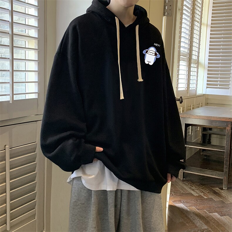 纯棉连帽卫衣男大码运动帽衫宽松薄WY2167-P35加绒款-P40,男装卫衣,电商A040