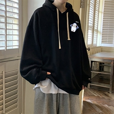 纯棉连帽卫衣男大码运动帽衫宽松薄WY2167-P35加绒款-P40，男装卫衣，电商A040