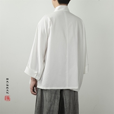 夏装新款风男装改良汉服新中式男外套X06P80，男装民族服装，钱塘802