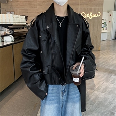 A819-P922024新款宽松设计感小众夹克美式复古机车皮衣外套男，男装夹克，星座512-6