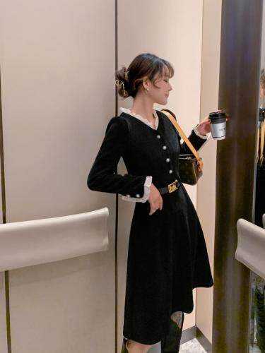 2021春新款雪尼尔坑条面料连衣裙，女装连衣裙，煊 芮 熙