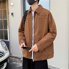 港风春款男夹克衫工装拉链按扣拼接休闲外套JK151P55，男装夹克，星座1013-1