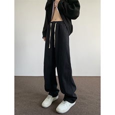 新款美式复古牛仔裤男春季高街抽绳宽松直筒裤工装裤子60744-p43，男装牛仔裤，星座1008