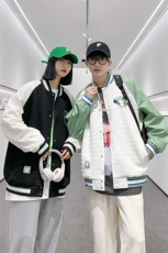 秋装立体印花夹克棒球服男女同款中性风情侣款简约外套8013-P95，男装夹克，电商A441-1