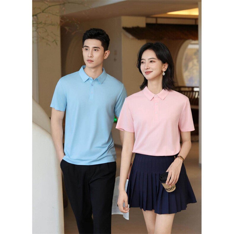 2025春夏高级感冰丝无痕POLO衫S-6XL男女工作服LOGO定制L99201P38,男装Polo衫,星座1602B（原101B-1）