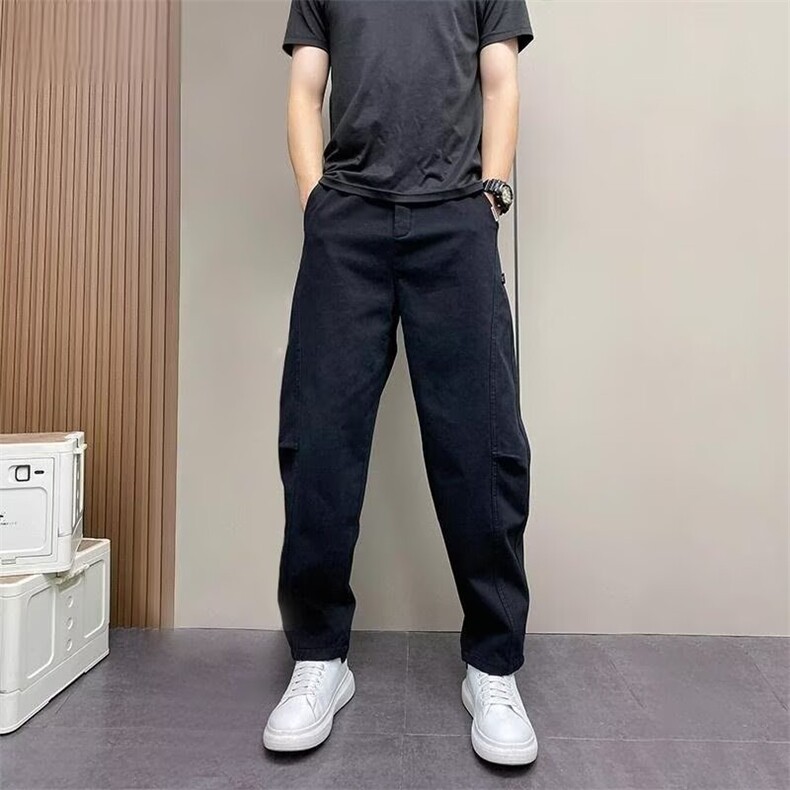 1506-1/KYS2261/P49男士休闲裤季设计感单款纯色弯刀裤痞帅百搭,男装休闲裤,星座1506-1