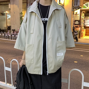 薄款夹克男女潮ins宽松百搭外套韩版潮流慵懒风七分袖上衣J12图片