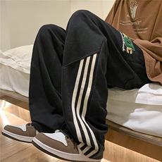 面料成分65棉35涤纶休闲裤男宽松条纹长裤D329-QM539-P55-控68，男装休闲裤，电商D329