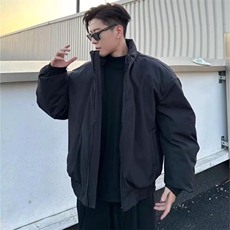 现货美式高街休闲夹克冬季三防立领纯色户外工装加厚棉服外套，男装夹克，电商A486