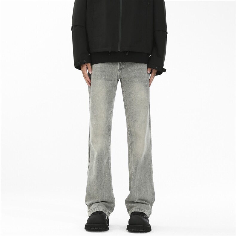 主推~秋季闪电纹水洗微喇牛仔裤男潮牌750-P60_控78，男装牛仔裤，星座1102-1