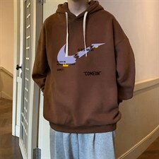 纯棉连帽卫衣男大码运动帽衫宽松薄WY2259-P35加绒款-P40，男装卫衣，电商A040