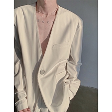 现货！25纯净洁白男士毛边火漆大v性感西装外套XZ101-P128，男装西服，电商B288