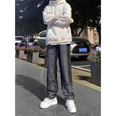 博主图牛仔裤男秋冬微喇叭cleanfit裤子-KZA40-P60，男装牛仔裤，星座1007（原301D）