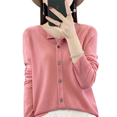 2025秋冬新款圆领羊毛开衫女毛衣针织外套时尚打底衫上衣宽松，女装针织衫/毛衣，大美人高端店
