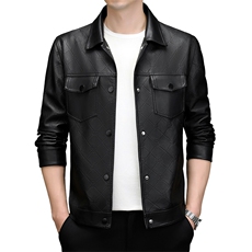 皮衣外套男士2026春秋季新款潮流痞帅翻领机车服休闲皮夹克男，男装夹克，钱塘6003（原4033）