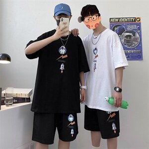 短袖t恤男2023新款潮牌夏季套装青少年衣服夏装A161-2-TZ03-P50图片