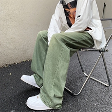 秋季新款阔腿裤宽松百搭直筒牛仔裤男N0877-P45，男装牛仔裤，星座308B-1