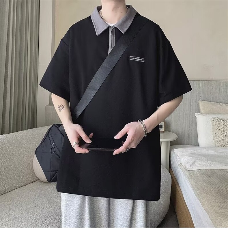 港风潮纯棉polo衫卫衣男TA34P32,男装Polo衫,星座1116-2