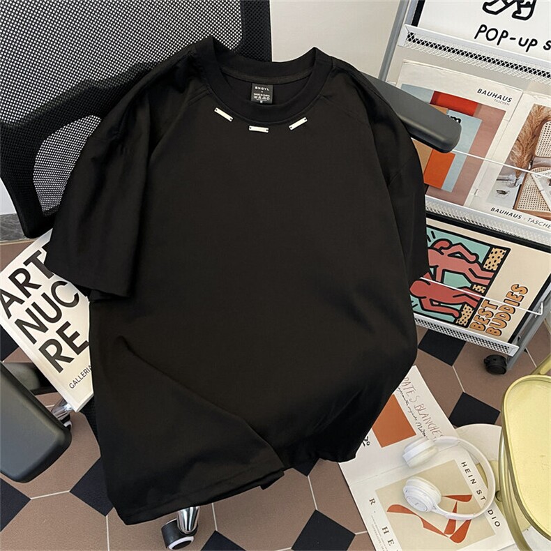 2025新款重磅棉高质量短袖M-3XL圆领设计感外贸体恤现货W8547-P37,男装T恤,星座512-4