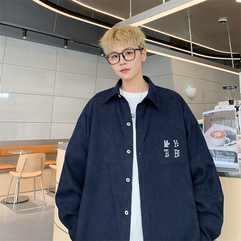 2025新款潮流简约情侣衬衫长袖休闲外套XZ201-2C527P55,男装衬衫,星座201-2
