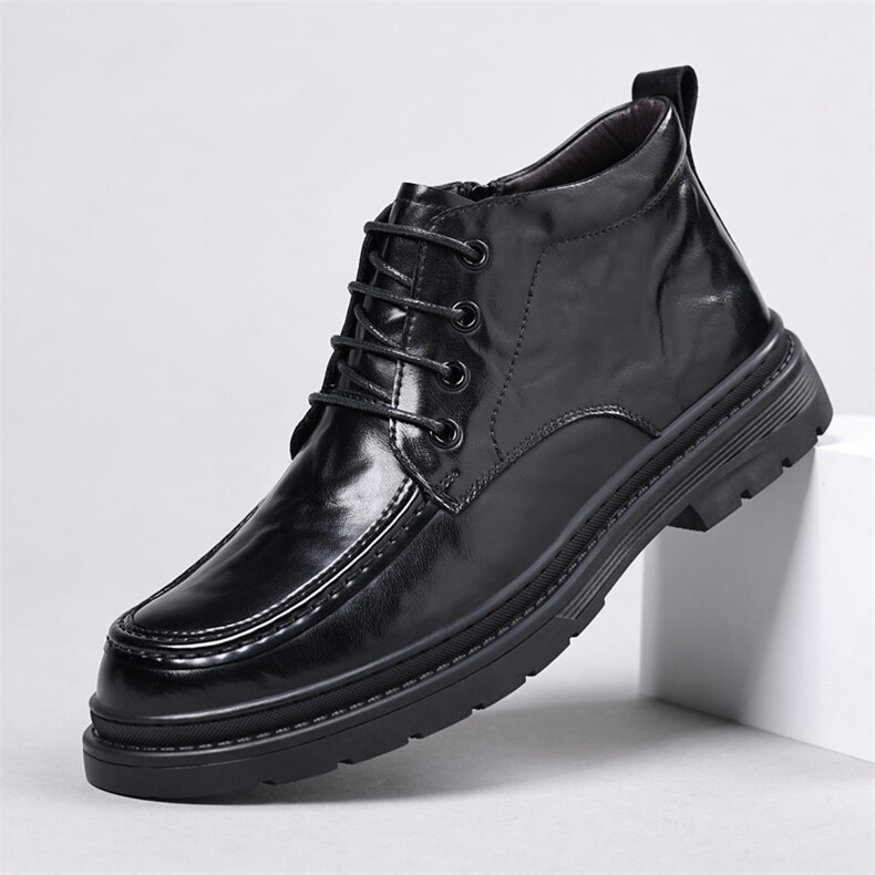 X4437-165冬季男士皮鞋休闲棉鞋商务正装高帮皮靴，男鞋靴子，星座1407-3