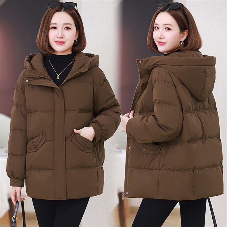 时尚百搭显瘦保暖棉服女冬季新款韩版宽松连帽加厚外套,女装棉衣/棉服,婷思杰（原婷想服饰）