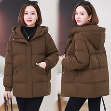 时尚百搭显瘦保暖棉服女冬季新款韩版宽松连帽加厚外套，女装棉衣/棉服，婷思杰（原婷想服饰）