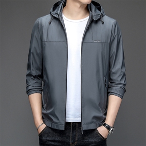 B-N9902男士2023年春季新款长袖休闲连帽外套青年拉链夹克P102图片