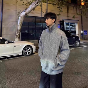 立领针织棉服宽松棉服加厚保暖棉袄ins简约夹棉开衫外套 MY41图片