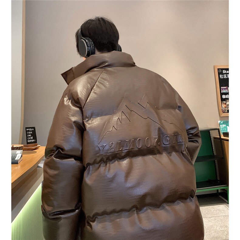 港风鳄鱼纹钢印字母设计棉衣大码潮流休闲棉衣男MY77728P128控168，男装棉衣，星座227-7