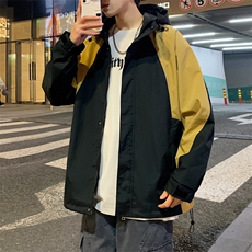 2024春秋新款冲锋衣连帽夹克户外工装日系百搭撞色外套JK2363-P75，男装夹克，电商A128