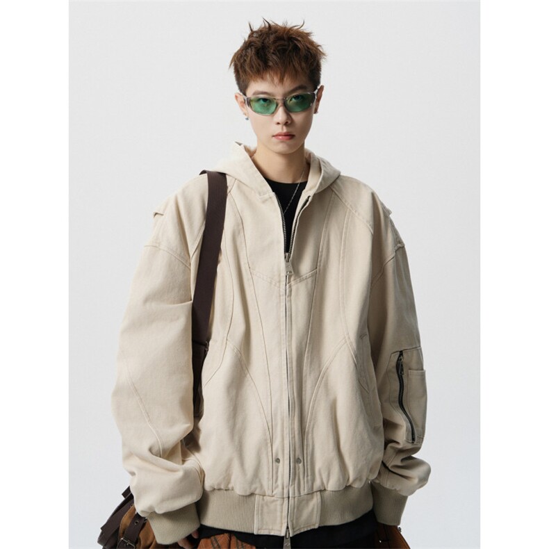 706-LK8357-P95  现货 秋季男士解构座山雕外套男士帆布水洗夹克图片