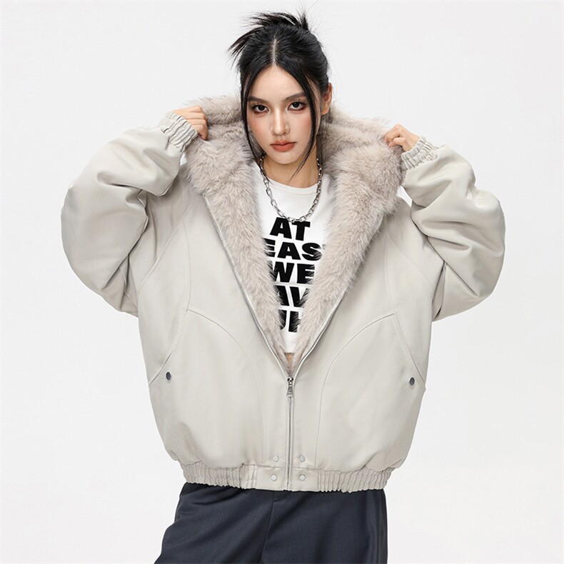 现货高品质美式高街冬季重磅硬挺短款座山雕毛领棉衣男女加厚外套,男装棉衣,电商A443