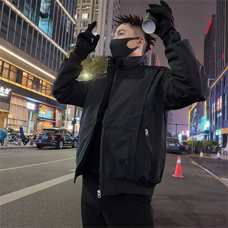 AY139/P128控168冬季社会小伙解构白底韩式修身保暖棉服男灰首,男装棉衣,星座305B-1