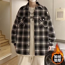 现货男士格子外套男秋冬款加绒加厚青少年潮牌男装2026新款千，女装短外套，星座218-1（原230）