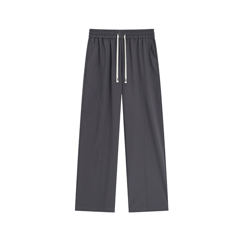 冰丝纯色基础款弯刀休闲裤K102平铺92%聚酯纤维8%氨纶(S-2XL)TP24图片